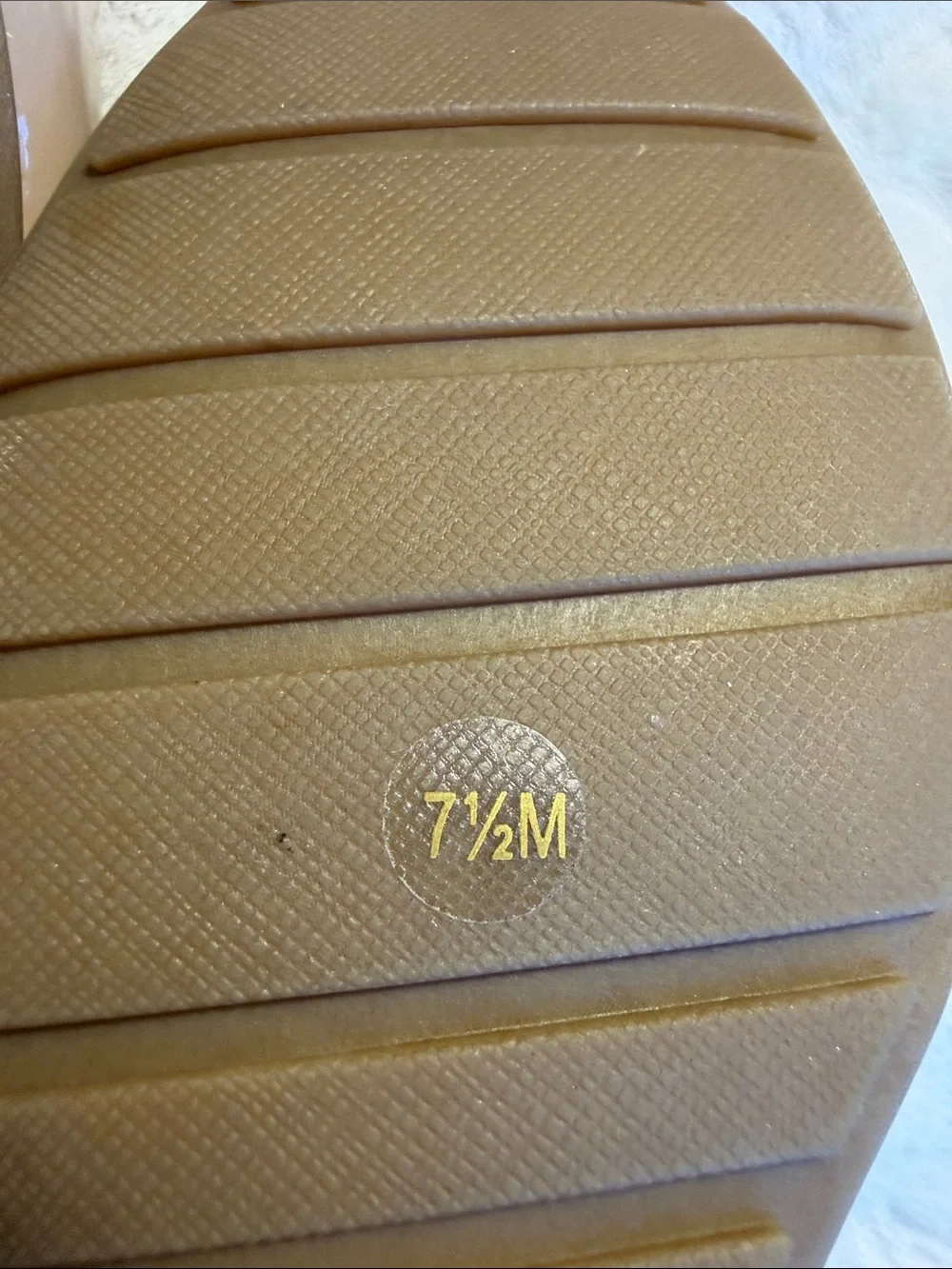 Bandolino Taupe Patent Peep-Toe Wedge Pumps - Size 7.5